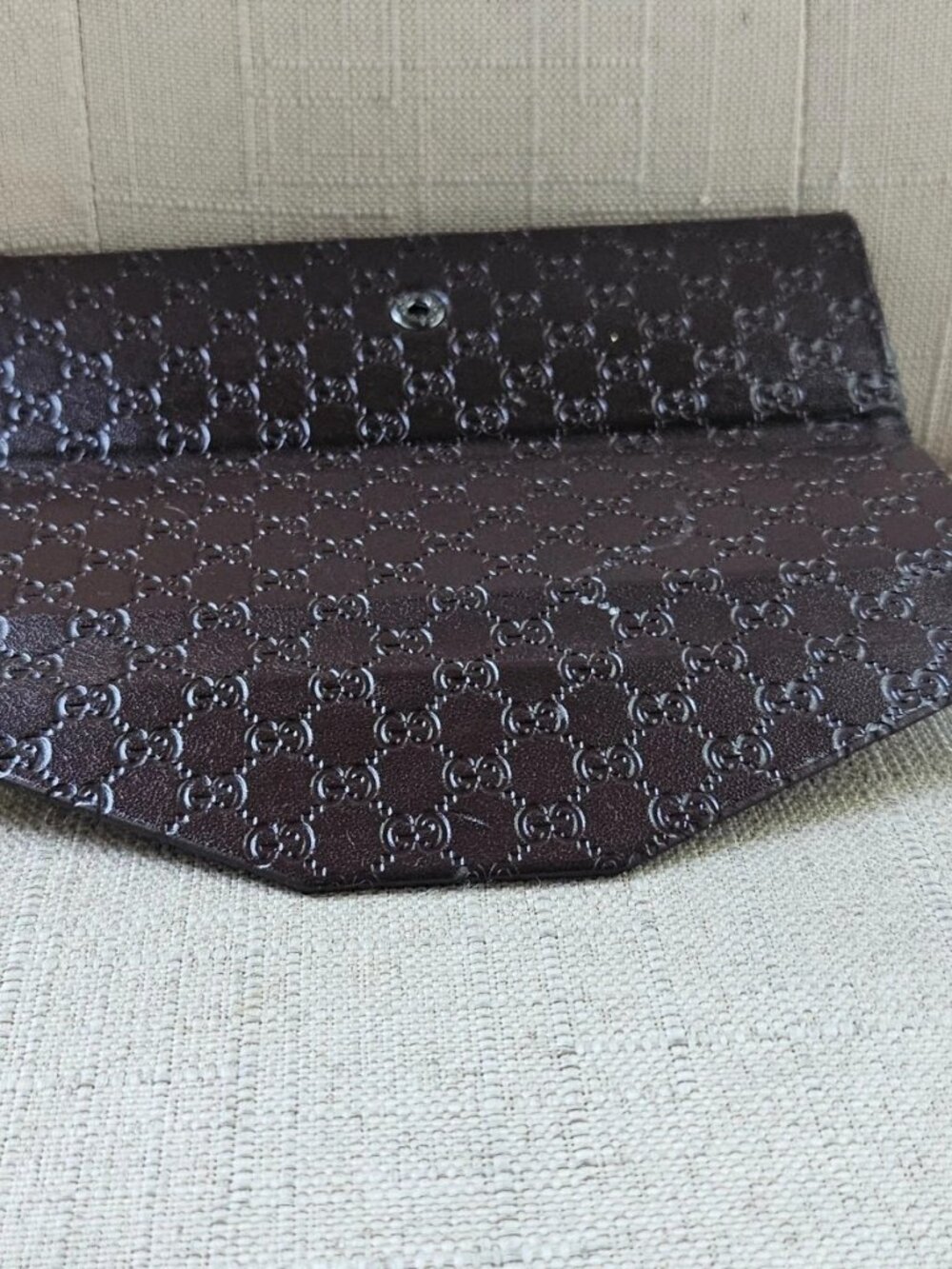 Authentic Gucci Eyeglasses Case Brown Leather Trifold Case for Glasses Case only - Picture 6 of 12